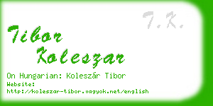 tibor koleszar business card