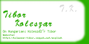 tibor koleszar business card